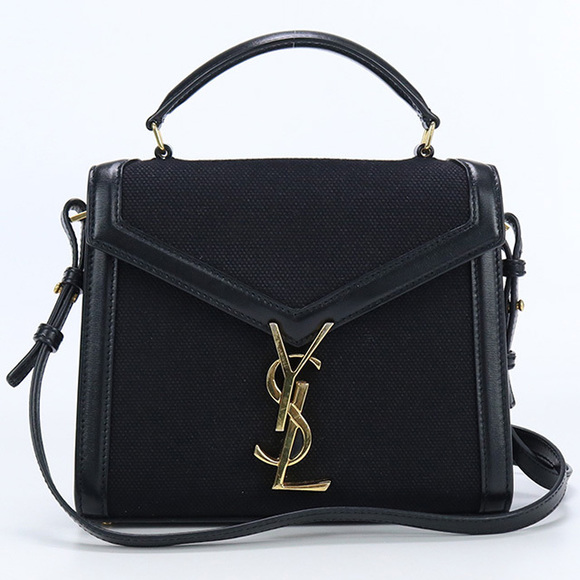 Saint Laurent Black Cassandra Handbag Top Canvas - Picture 1 of 16